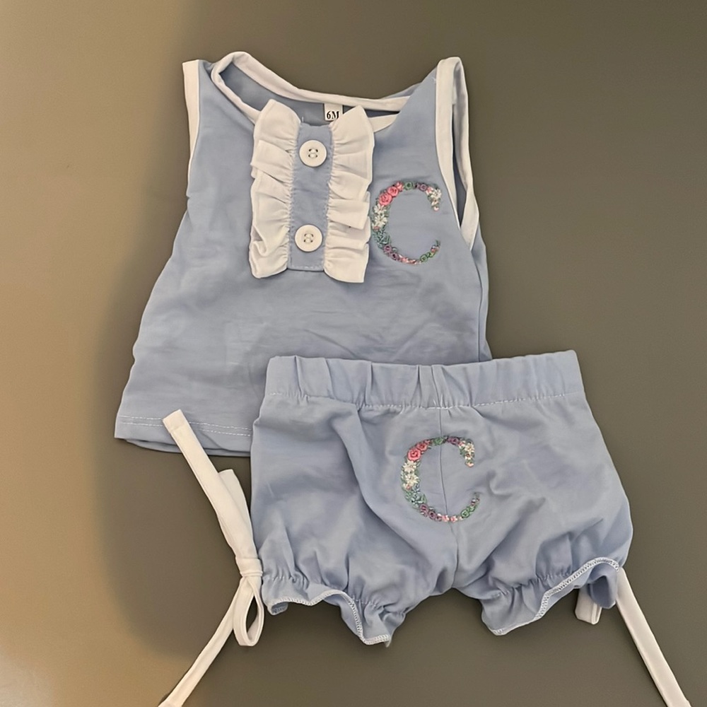 “C” monogrammed matching set